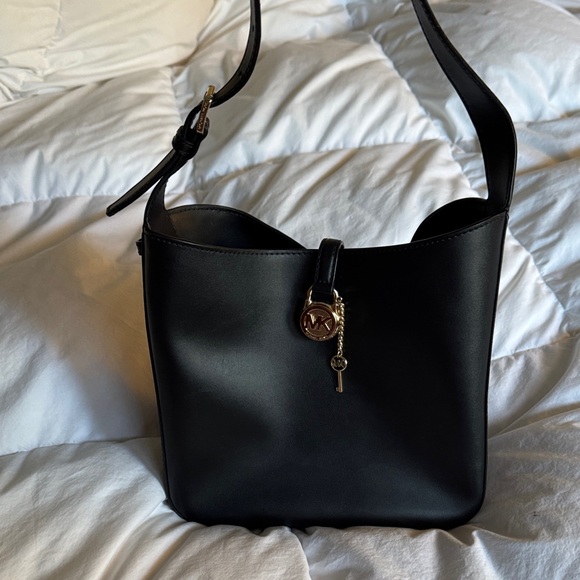 Michael Kors Handbags - Michael Kors Black Shoulder Bag with Gold Accent